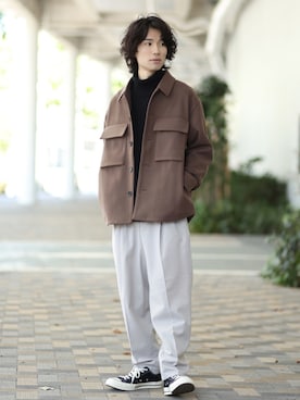 「JUNRED（ジュンレッド）のアイテム（ブルゾン）」を使った、TOBIさん（メンズ・168cm）の秋コーディネート