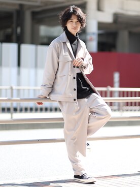 「JUNRED（ジュンレッド）のファイヤーストレッチCPOブルゾン（ブルゾン）」を使った、TOBIさん（メンズ・168cm）の秋コーディネート