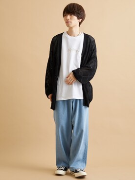 「JUNRED（ジュンレッド）のアイテム（カーディガン/ボレロ）」を使った、TOBIさん（メンズ・168cm）の夏コーディネート