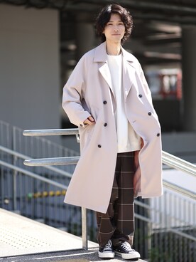 「JUNRED（ジュンレッド）のアイテム（スウェット）」を使った、TOBIさん（メンズ・168cm）の秋コーディネート