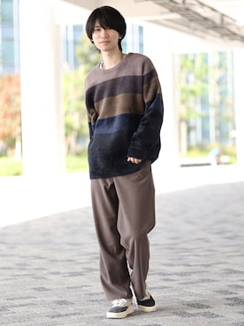 「JUNRED（ジュンレッド）のアイテム（パンツ）」を使った、TOBIさん（メンズ・168cm）の秋コーディネート