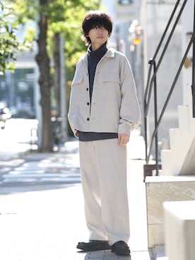 「JUNRED（ジュンレッド）のアイテム（ブルゾン）」を使った、TOBIさん（メンズ・168cm）の秋コーディネート