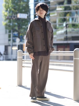 「JUNRED（ジュンレッド）のアイテム（トップス）」を使った、TOBIさん（メンズ・168cm）の秋コーディネート