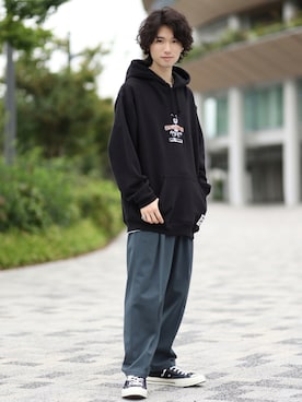 「BE@RBRICK（ベアブリック）のアイテム」を使った、TOBIさん（メンズ・168cm）の秋コーディネート