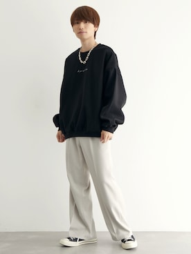 「JUNRED（ジュンレッド）のアイテム（スウェット）」を使った、TOBIさん（メンズ・168cm）の秋コーディネート