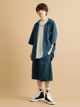 「re_k by JUNRED（レクバイジュンレッド）のアイテム（パンツ）」を使った、TOBIさん（メンズ・168cm）の夏コーディネート