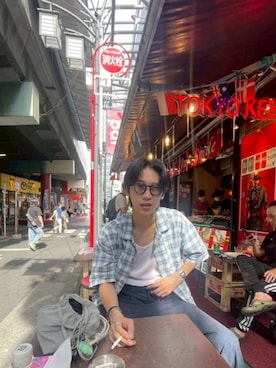 「アイテム（チノパンツ）」を使った、Villageさん（メンズ・178cm・20代）の秋コーディネート