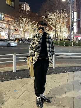 「GAP（ギャップ）のアイテム（スウェットパンツ）」を使った、Hirotoさん（メンズ・176cm）の冬コーディネート