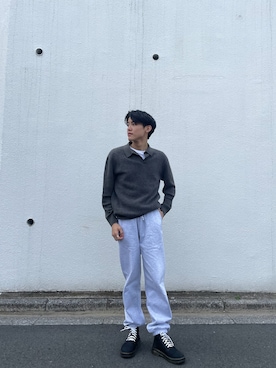「ごきげんウィーク」｜「アイテム（スウェットパンツ）」を使った、Hirotoさん（メンズ・176cm）の春コーディネート