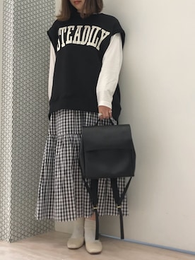 「ESCAR（エスカー）のアイテム」を使った、𝕒𝕪𝕒𝕘𝕠𝕟 *さん（レディース・164cm）の春コーディネート