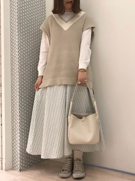 「cache cache（カシュ カシュ）のアイテム（バッグ）」を使った、𝕒𝕪𝕒𝕘𝕠𝕟 *さん（レディース・164cm）の春コーディネート