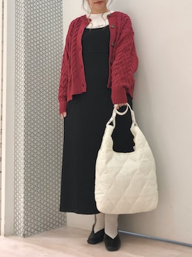 「ケーブルニット」｜「アイテム（ジャンパースカート）」を使った、𝕒𝕪𝕒𝕘𝕠𝕟 *さん（レディース・164cm）の秋コーディネート