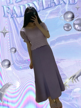 「GRL（グレイル）のバックレースアップハイウエストマーメイドスカート（スカート）」を使った、ふみさん（レディース・168cm）の夏コーディネート