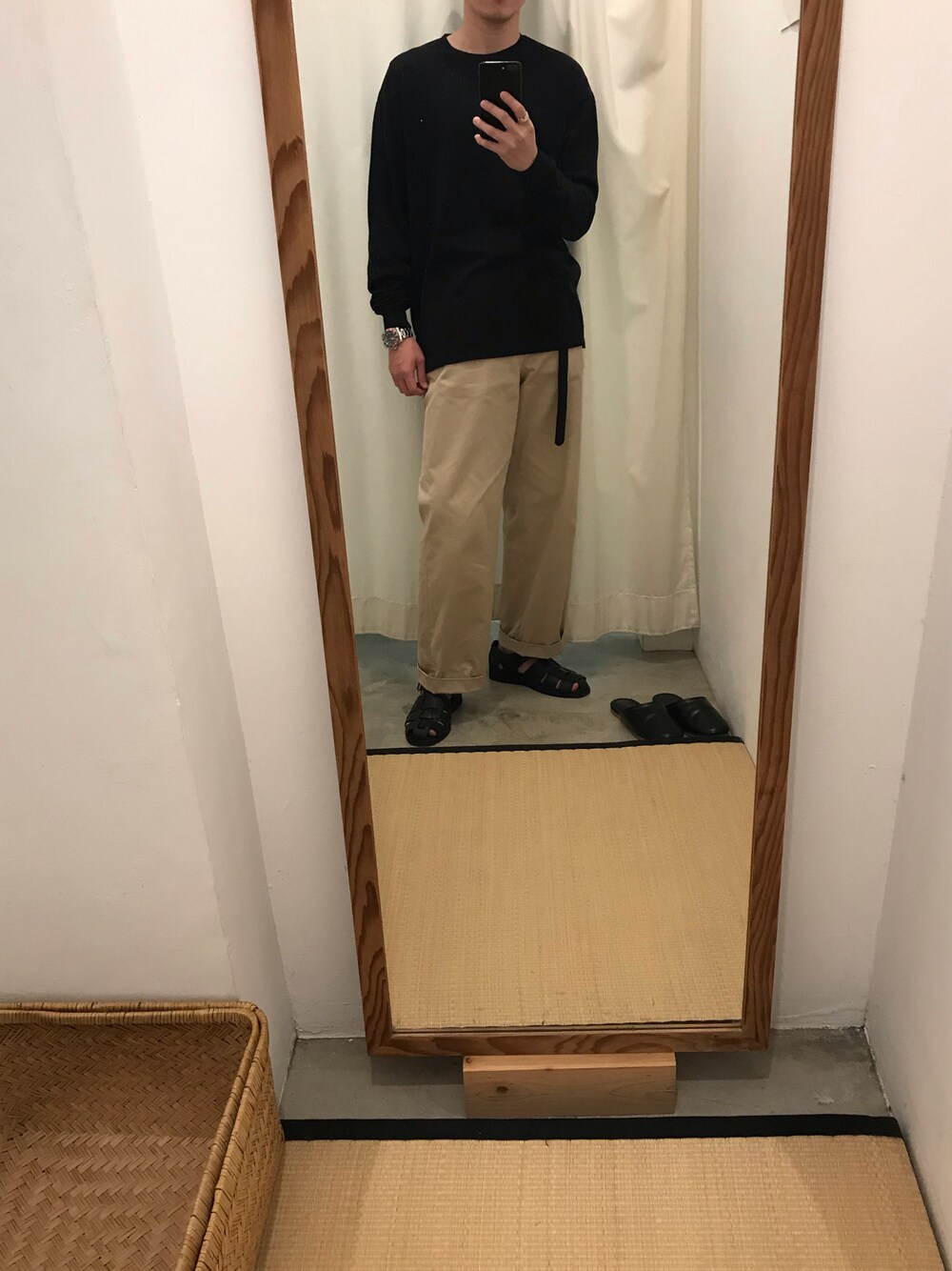 「auralee、YAECA、PARABOOT」｜「AURALEEの＜AURALEE（オーラリー）＞ ラスタープレーティング ロングスリーブ  クルーネック ■■■（Tシャツ/カットソー、ホワイト系）」を使った、jimmyanggg さん（メンズ・172cm）の秋コーディネートの1枚目の写真