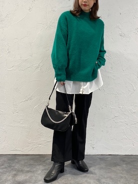 「ビッグシャツ」｜「アイテム（ブーツ）」を使った、apresjour mignonさん（レディース・159cm）の冬コーディネート