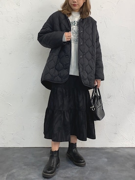 「apres jour mignon（アプレジュールミニョン）のアイテム（ジャケット/アウター）」を使った、apresjour mignonさん（レディース・159cm）の冬コーディネート