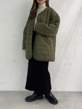 「apres jour mignon（アプレジュールミニョン）のアイテム（ジャケット/アウター）」を使った、apresjour mignonさん（レディース・156cm）の冬コーディネート