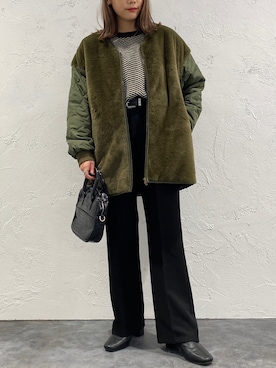 「apres jour mignon（アプレジュールミニョン）のアイテム（ブルゾン）」を使った、apresjour mignonさん（レディース・159cm）の秋コーディネート