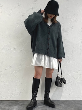 「apres jour mignon（アプレジュールミニョン）のアイテム（帽子）」を使った、apresjour mignonさん（レディース・159cm）の冬コーディネート