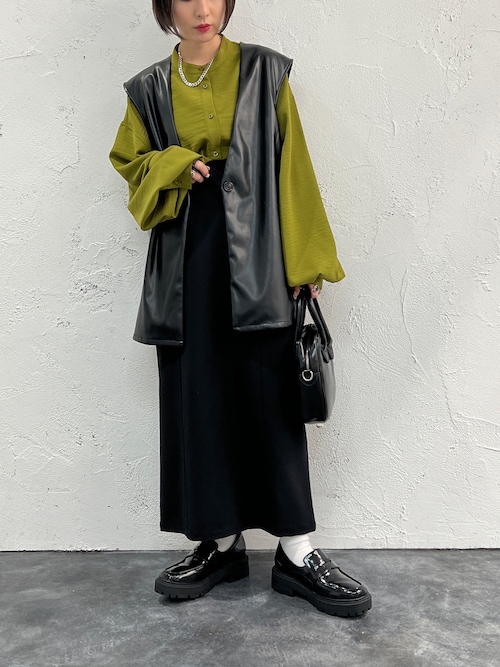 フェイクレザージレ【ZOZOTOWN限定アイテム】（ベスト）｜apres jour