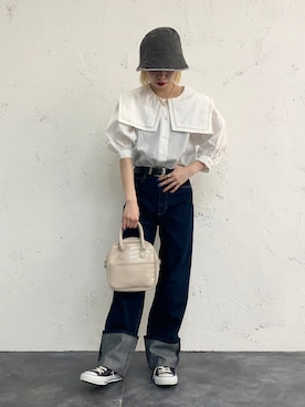 「apres jour mignon（アプレジュールミニョン）のアイテム（帽子）」を使った、apresjour mignonさん（レディース・155cm）の春コーディネート