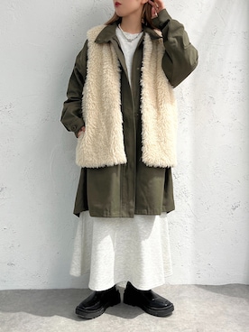 「apres jour mignon（アプレジュールミニョン）のアイテム（ジャケット/アウター）」を使った、apresjour mignonさん（レディース・154cm）の秋コーディネート