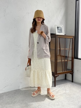「apres jour mignon（アプレジュールミニョン）のアイテム（ジャケット/アウター）」を使った、apresjour mignonさん（レディース・156cm）の夏コーディネート