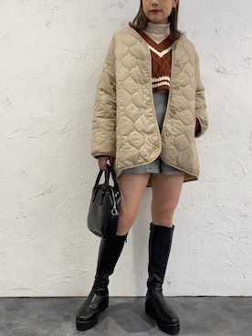 「apres jour mignon（アプレジュールミニョン）のアイテム（ブルゾン）」を使った、apresjour mignonさん（レディース・159cm）の秋コーディネート