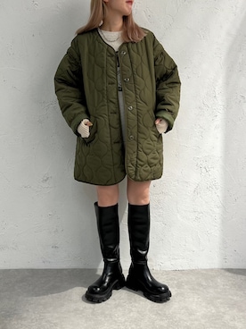 「apres jour mignon（アプレジュールミニョン）のアイテム（ジャケット/アウター）」を使った、apresjour mignonさん（レディース・154cm）の冬コーディネート