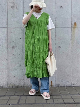 「apres jour mignon（アプレジュールミニョン）のアイテム（帽子）」を使った、apresjour mignonさん（レディース・163cm）の夏コーディネート