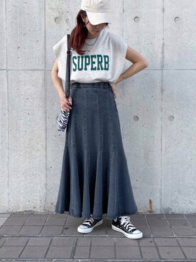 「apres jour mignon（アプレジュールミニョン）のアイテム（帽子）」を使った、apresjour mignonさん（レディース・163cm）の夏コーディネート