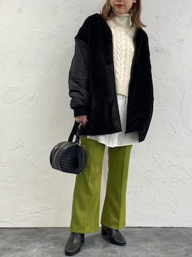 「apres jour mignon（アプレジュールミニョン）のアイテム（ブルゾン）」を使った、apresjour mignonさん（レディース・159cm）の冬コーディネート