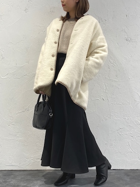 「apres jour mignon（アプレジュールミニョン）のアイテム（ブルゾン）」を使った、apresjour mignonさん（レディース・159cm）の冬コーディネート