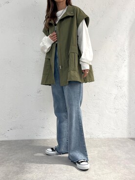 「apres jour mignon（アプレジュールミニョン）のアイテム（ジャケット/アウター）」を使った、apresjour mignonさん（レディース・156cm）の夏コーディネート