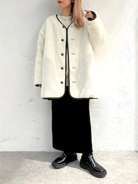 「apres jour mignon（アプレジュールミニョン）のアイテム（ジャケット/アウター）」を使った、apresjour mignonさん（レディース・154cm）の秋コーディネート