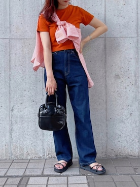 レディースのシャツ ブラウス オレンジ 橙色系 コーディネート Zozotown