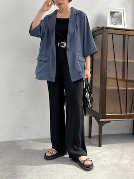 「apres jour mignon（アプレジュールミニョン）のアイテム（ジャケット/アウター）」を使った、apresjour mignonさん（レディース・153cm）の夏コーディネート