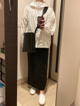 「ブラック×ホワイト」｜「アイテム（その他アウター）」を使った、✳︎ℹ︎chan✳︎さん（レディース・157cm）の春コーディネート