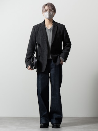 「CLEL(クレイル)の【CLEL】Wool Blend Herringbone Tweed Tailored Jacket / ウールブレンド ヘリンボーンツイードテーラードジャケット【セットアップ対応】(テーラードジャケット)」を使った、MASAKIさん(メンズ・168cm)の秋コーディネート