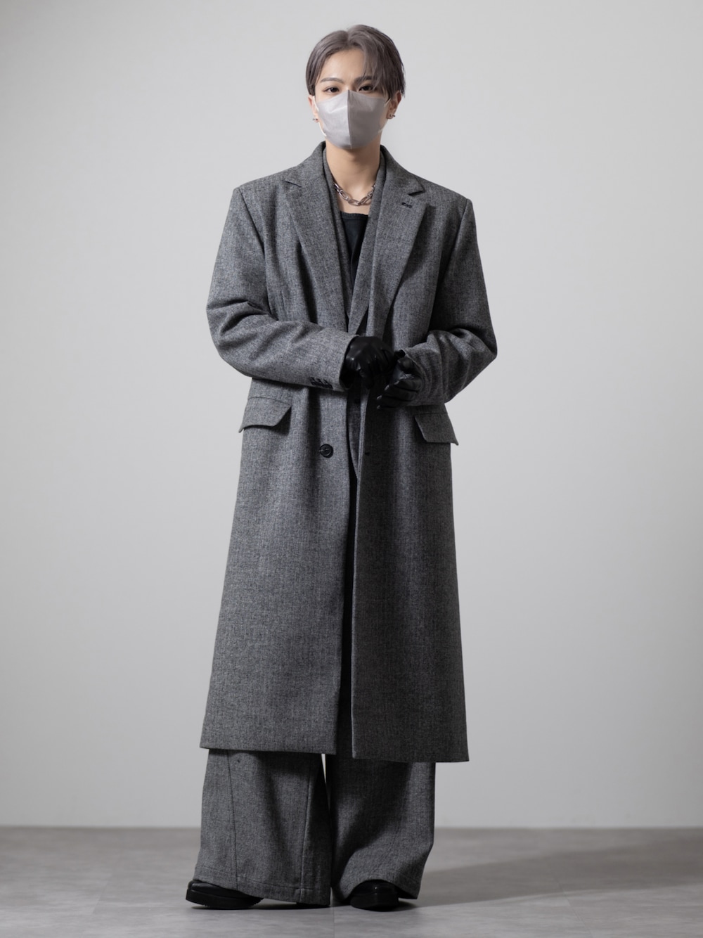 【CLEL】ウールブレンド ヘリンボーンツイードテーラードジャケット CLEL】Wool Blend Herringbone Tweed Tailored Jacket / ウール
