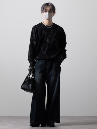 「CLEL（クレイル）の【CLEL】Basic/Spray Rib Knit Crew Neck Knit / ベーシック/スプレー畦編みクルーネックニット（ニット/セーター）」を使った、MASAKIさん（メンズ・168cm）の秋コーディネート