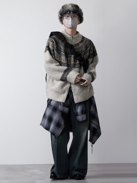 「CLEL（クレイル）のアイテム（シャツ/ブラウス）」を使った、MASAKIさん（メンズ・168cm）の冬コーディネート