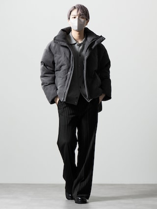 「CLEL(クレイル)の【CLEL】Volume Highneck Short Padded Jacket/ボリュームハイネックショート中綿ジャケット(ダウンジャケット/コート)」を使った、MASAKIさん(メンズ・168cm)の秋コーディネート