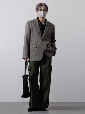 「アイテム（カーゴパンツ）」を使った、MASAKIさん（メンズ・168cm）の秋コーディネート