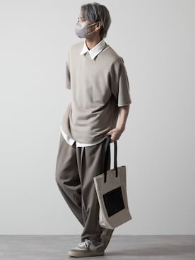 「アイテム（トートバッグ）」を使った、MASAKIさん（メンズ・168cm）の春コーディネート