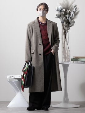 「アイテム（スラックス）」を使った、MASAKIさん（メンズ・168cm・20代）の冬コーディネート