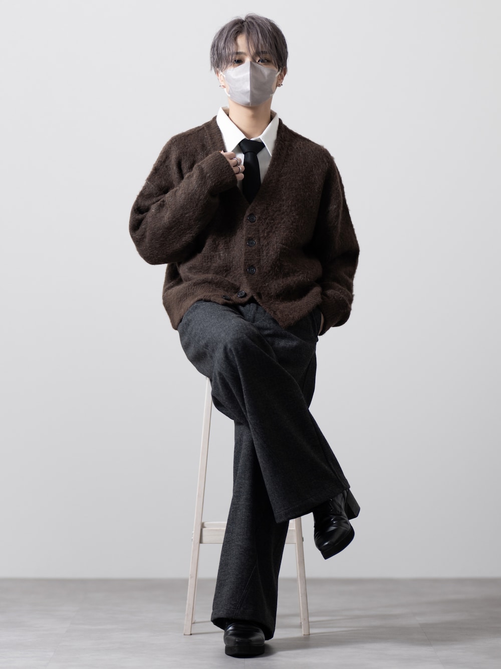 CLEL】Wool Blend Herringbone Tweed 3D Pants / ウールブレンド