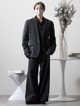 「アイテム（スラックス）」を使った、MASAKIさん（メンズ・168cm）の冬コーディネート