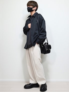 「JUNRED（ジュンレッド）のアイテム（スラックス）」を使った、MASAKIさん（メンズ・168cm）の秋コーディネート