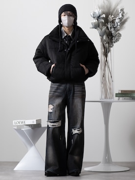 「アイテム（ダウンジャケット/コート）」を使った、MASAKIさん（メンズ・168cm）の冬コーディネート